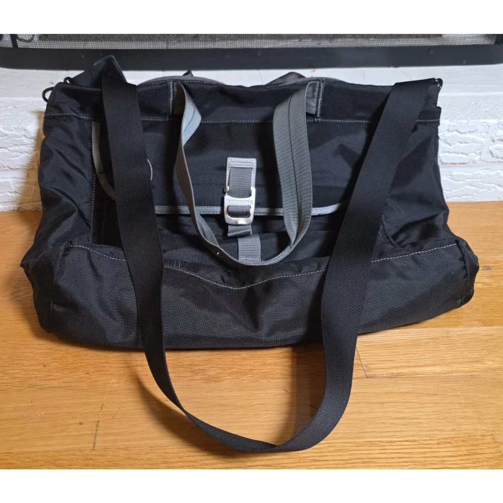 Timbuk2 M Nylon Laptop Messenger Tote Black Gray Briefcase Crossbody Work Travel